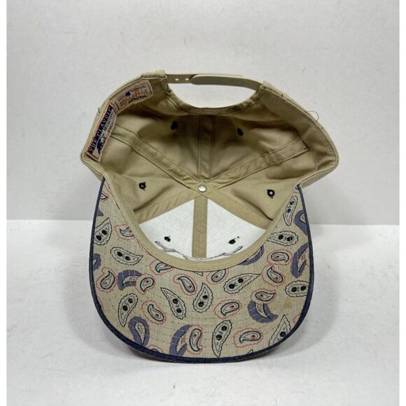 Vtg 1990s Starter MLB Atlanta Braves Paisley UnderBrim Letterman A Snapback Hat - Picture 5 of 7